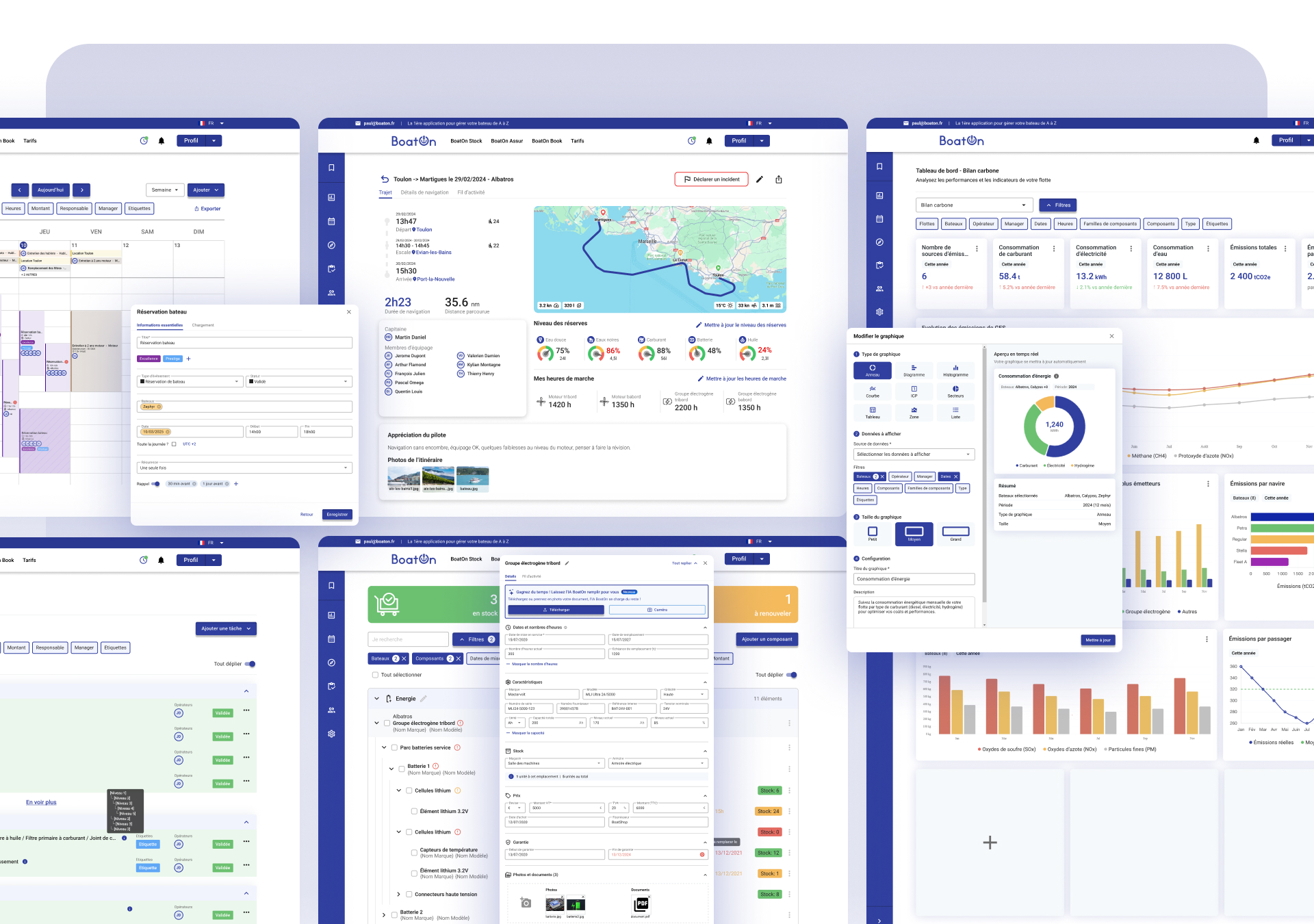 BoatOn — aperçu interface